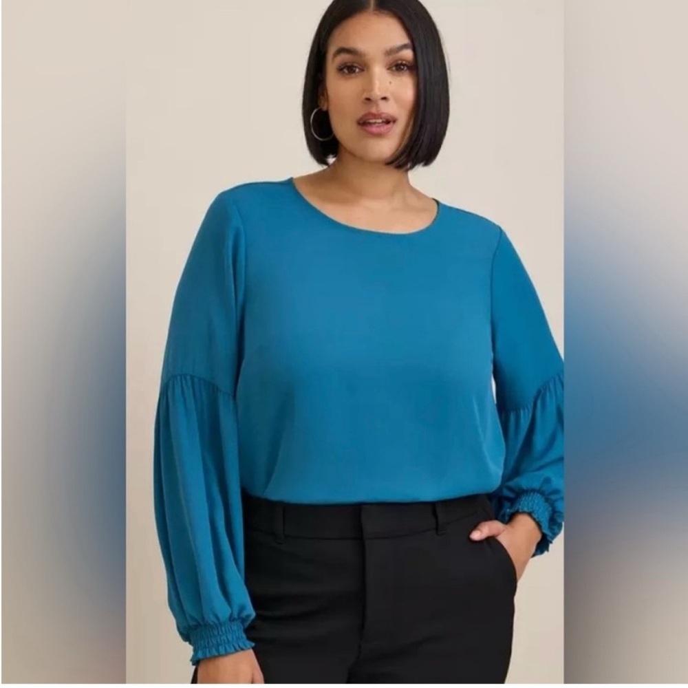 New! Torrid Georgette Blouson Sleeve Blouse Womens Size 1X